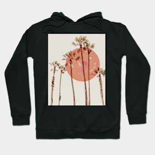 Red moon and palm trees Hoodie